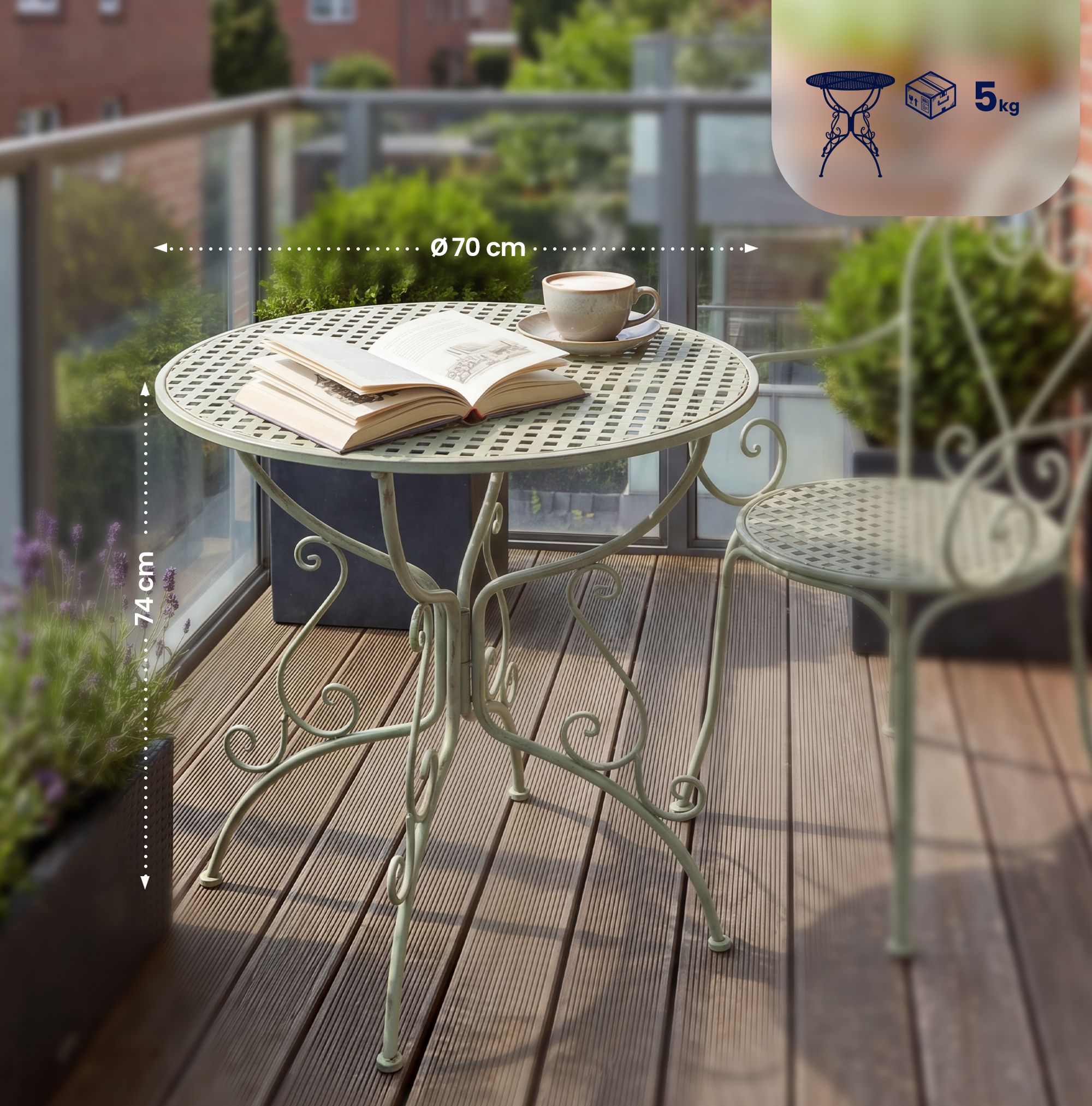 Gartentisch Amanda 70 cm