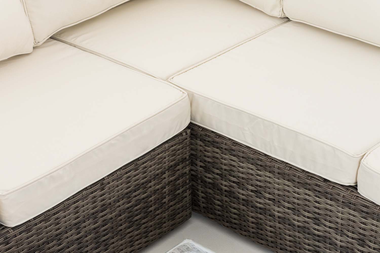Polyrattan Gartengarnitur Liberi 5mm grau-meliert cremeweiß