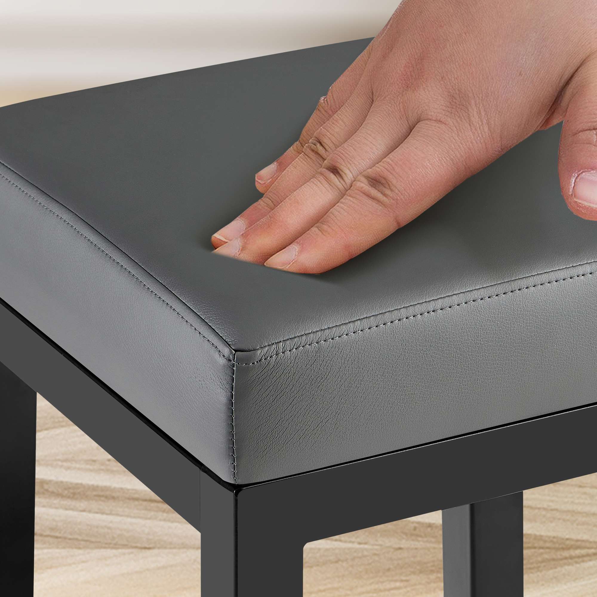 Barhocker Taylor Kunstlederbezug Sitzhöhe 78 cm Metallgestell schwarz grau