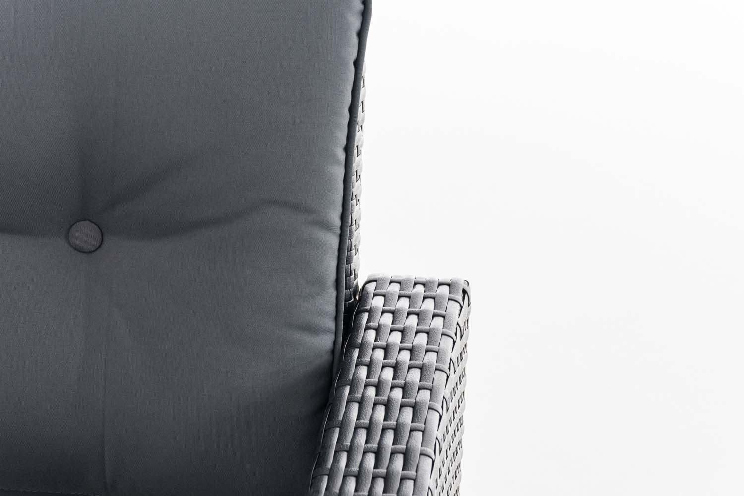 Polyrattan Gartengarnitur Sierra schwarz eisengrau