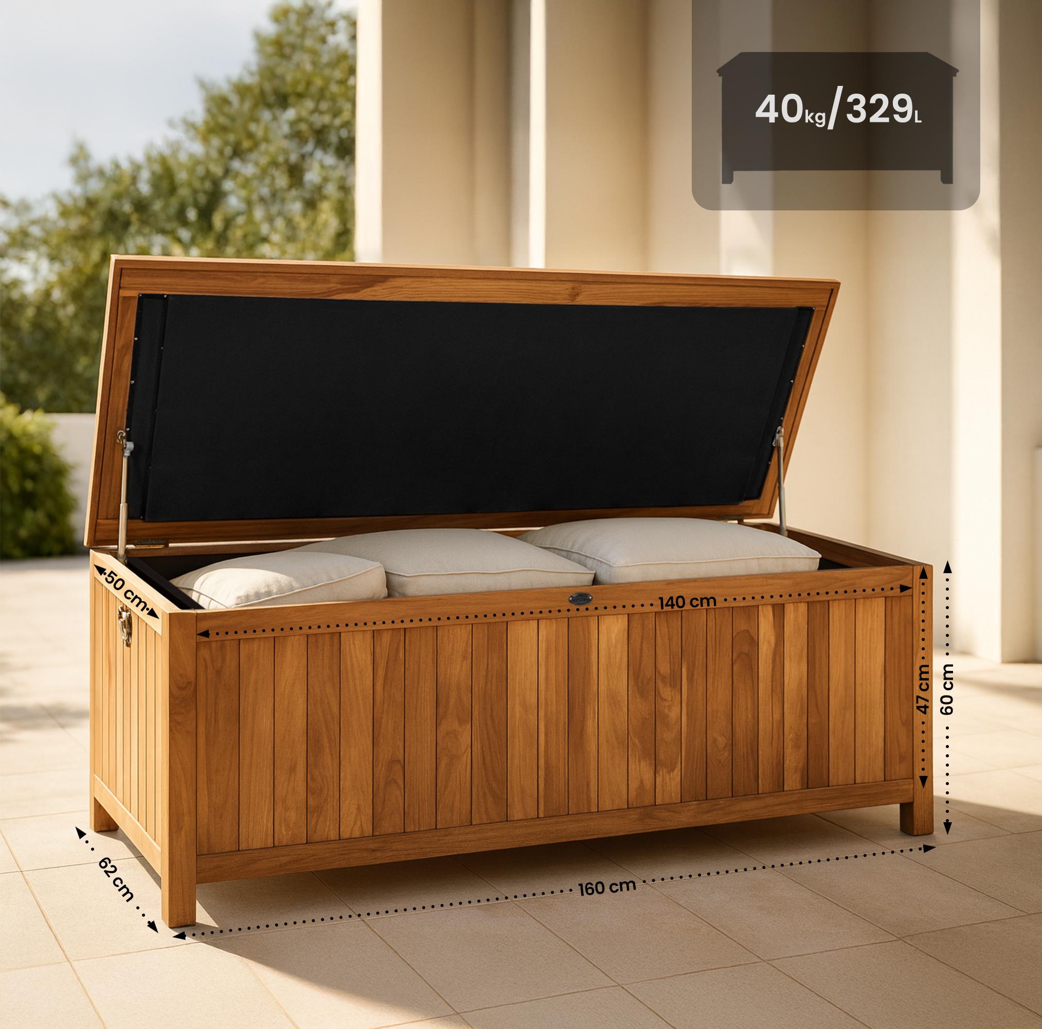 Auflagenbox Novena Teakholz teak 160 cm