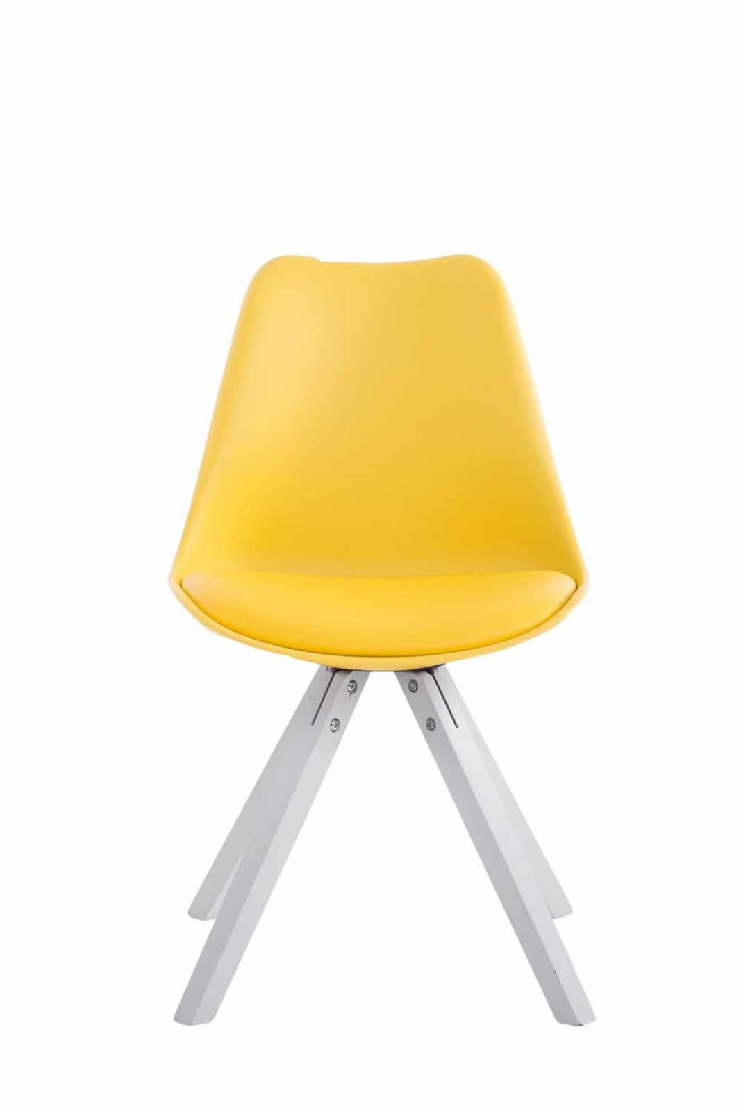 4er Set Stühle Toulouse Kunstleder Square gelb weiß