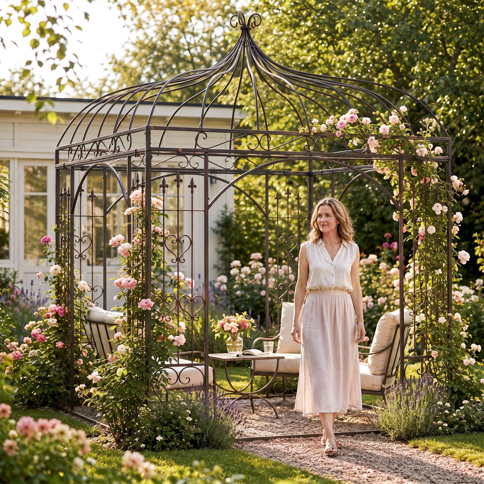Rosenpavillon Manja bronze