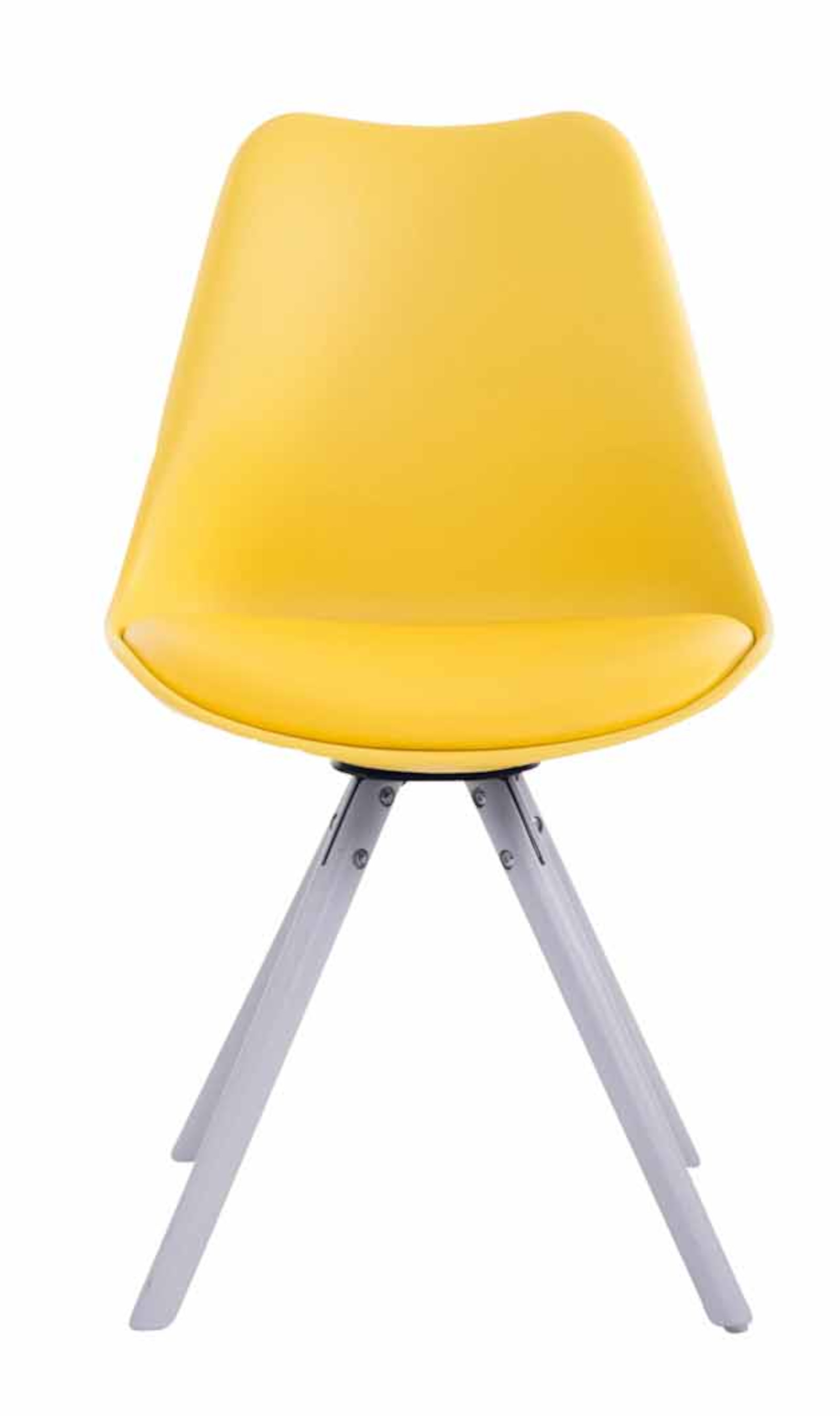 4er Set Stühle Toulouse Kunstleder Rund gelb weiß