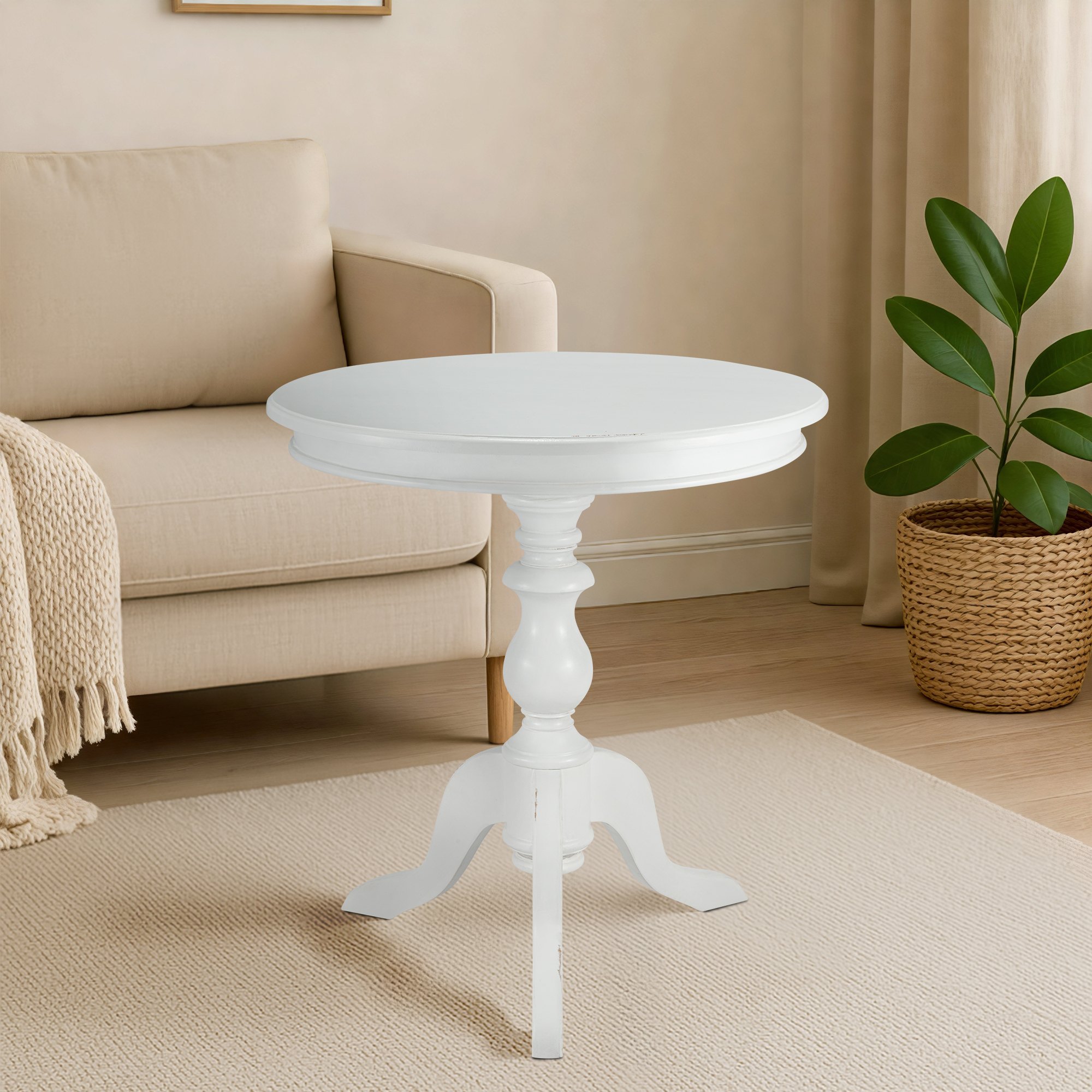 Beistelltisch Wiva 70 cm antik weiß