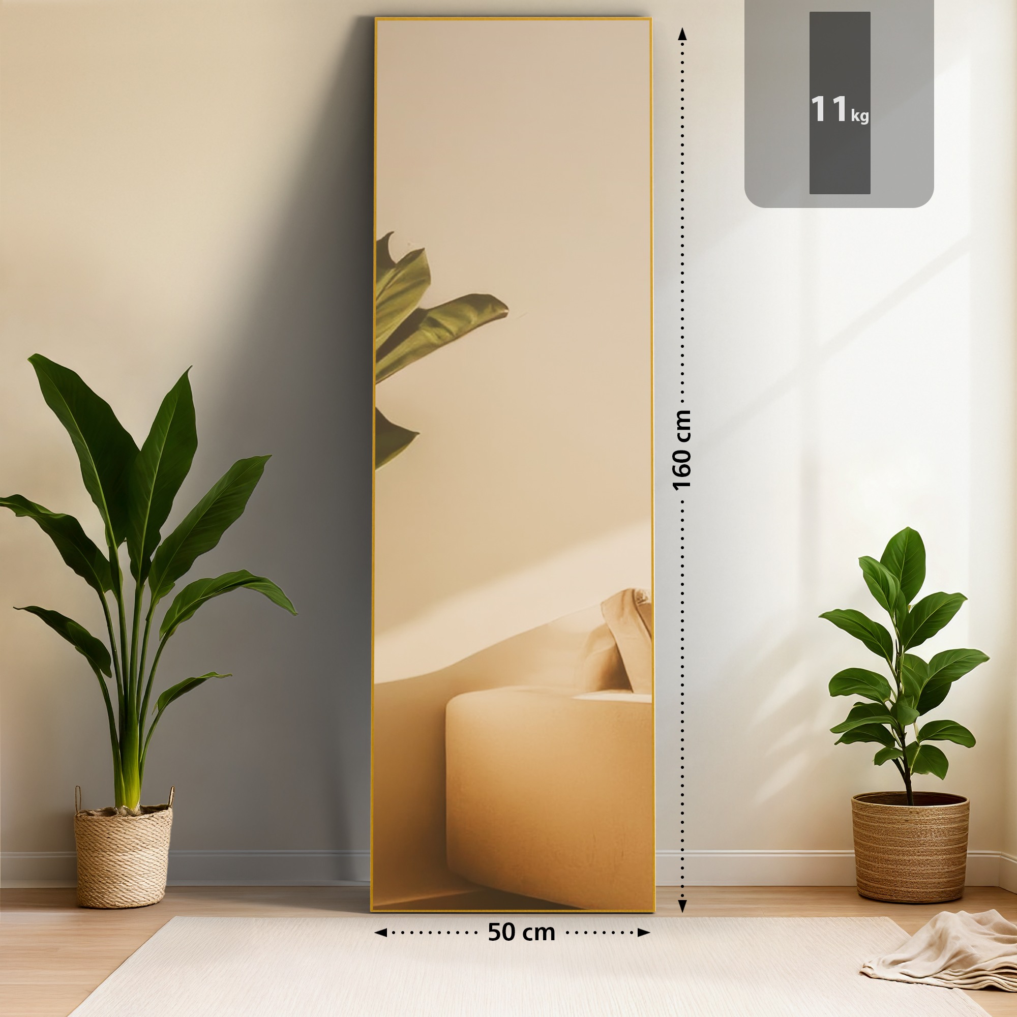 Spiegel Benicia gold glanz 160x50 cm