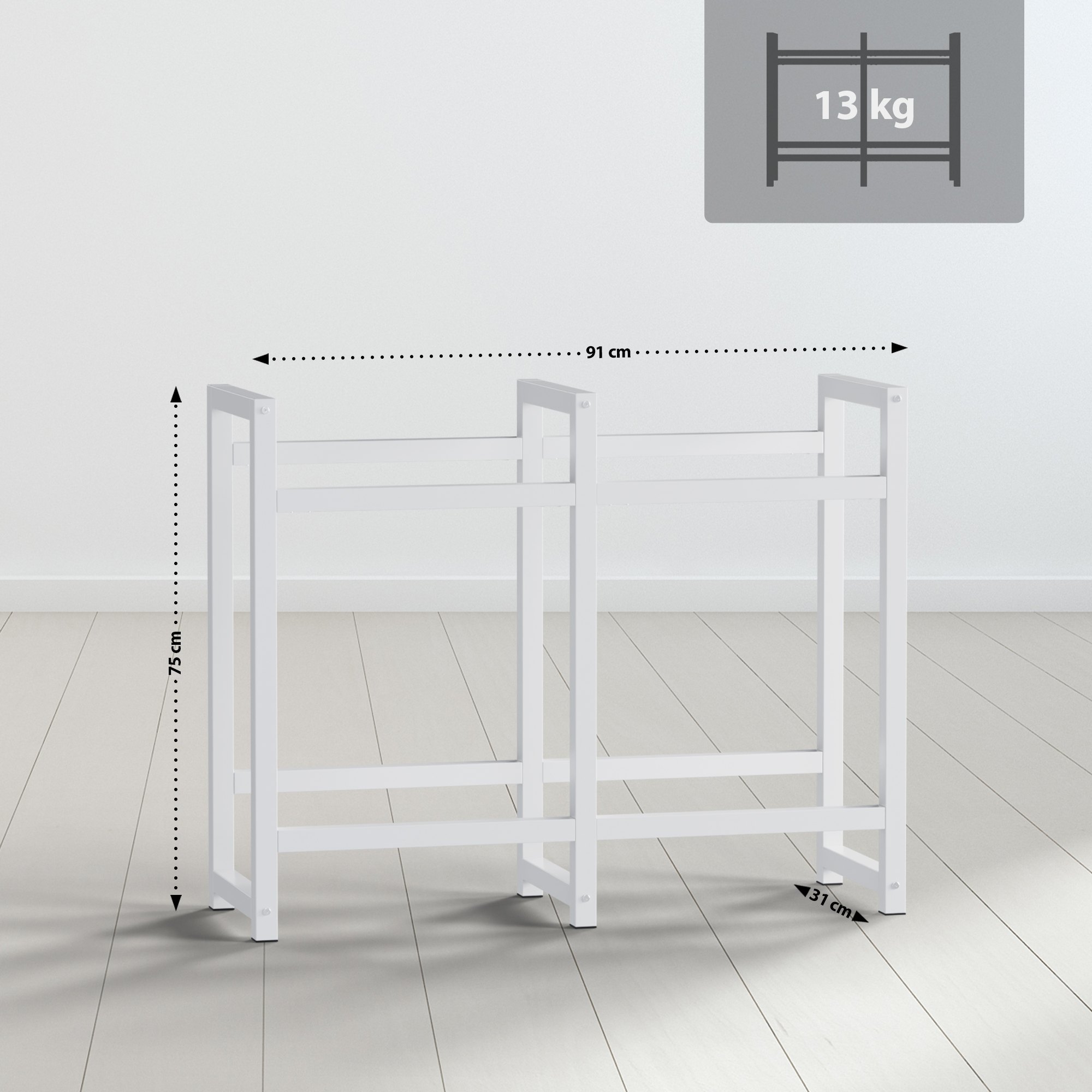 Getränkekistenständer Stack weiß 75x91x31 cm