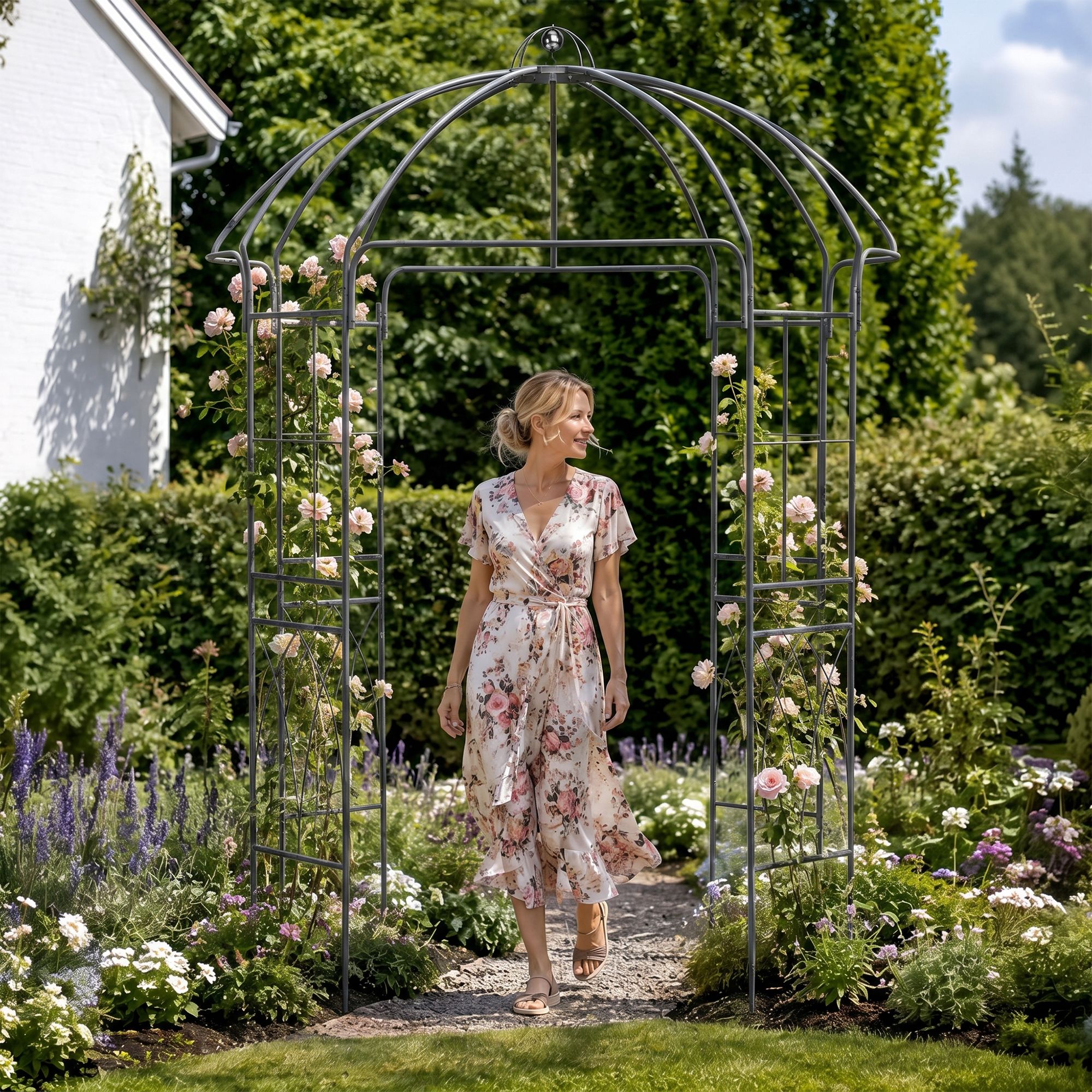 Gartenpavillon Keira mit Rankhilfe anthrazit