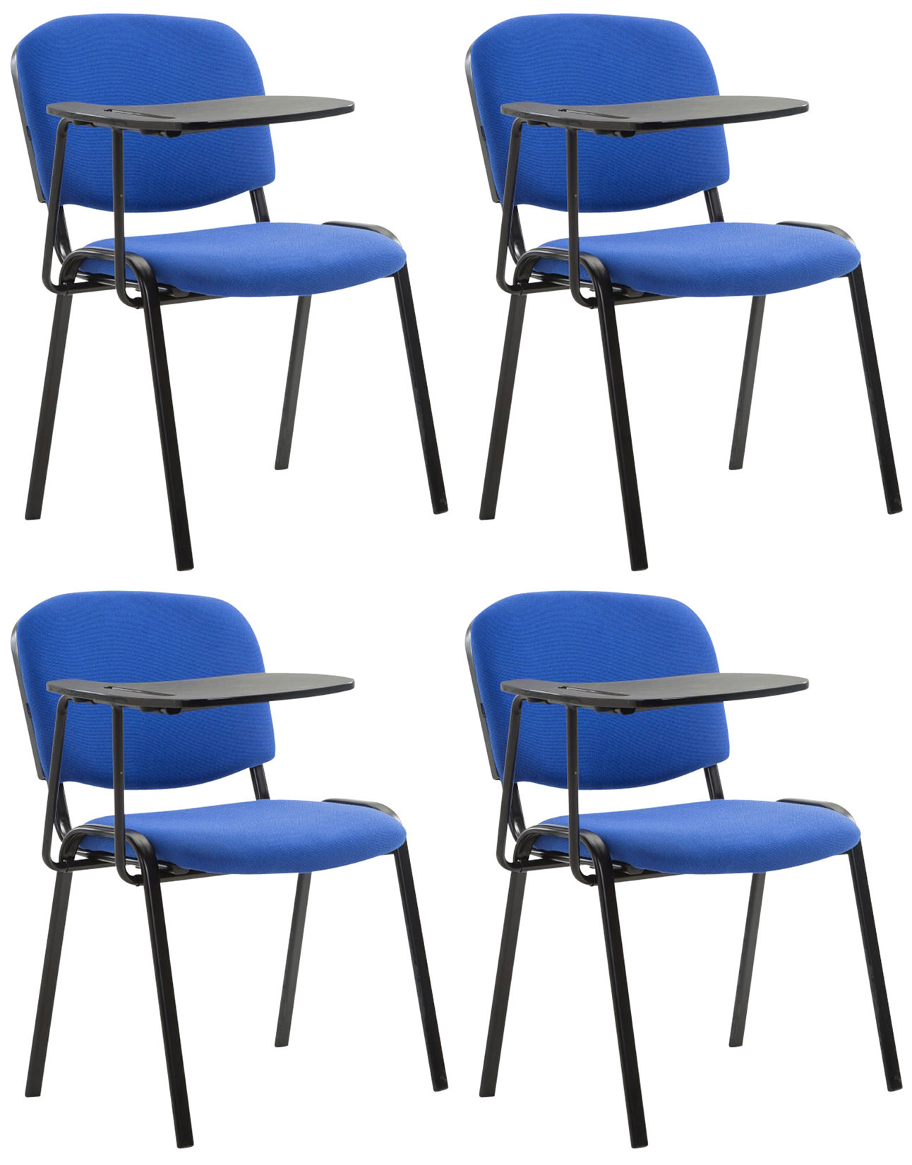 4er Set Stühle Ken mit Klapptisch Stoff blau