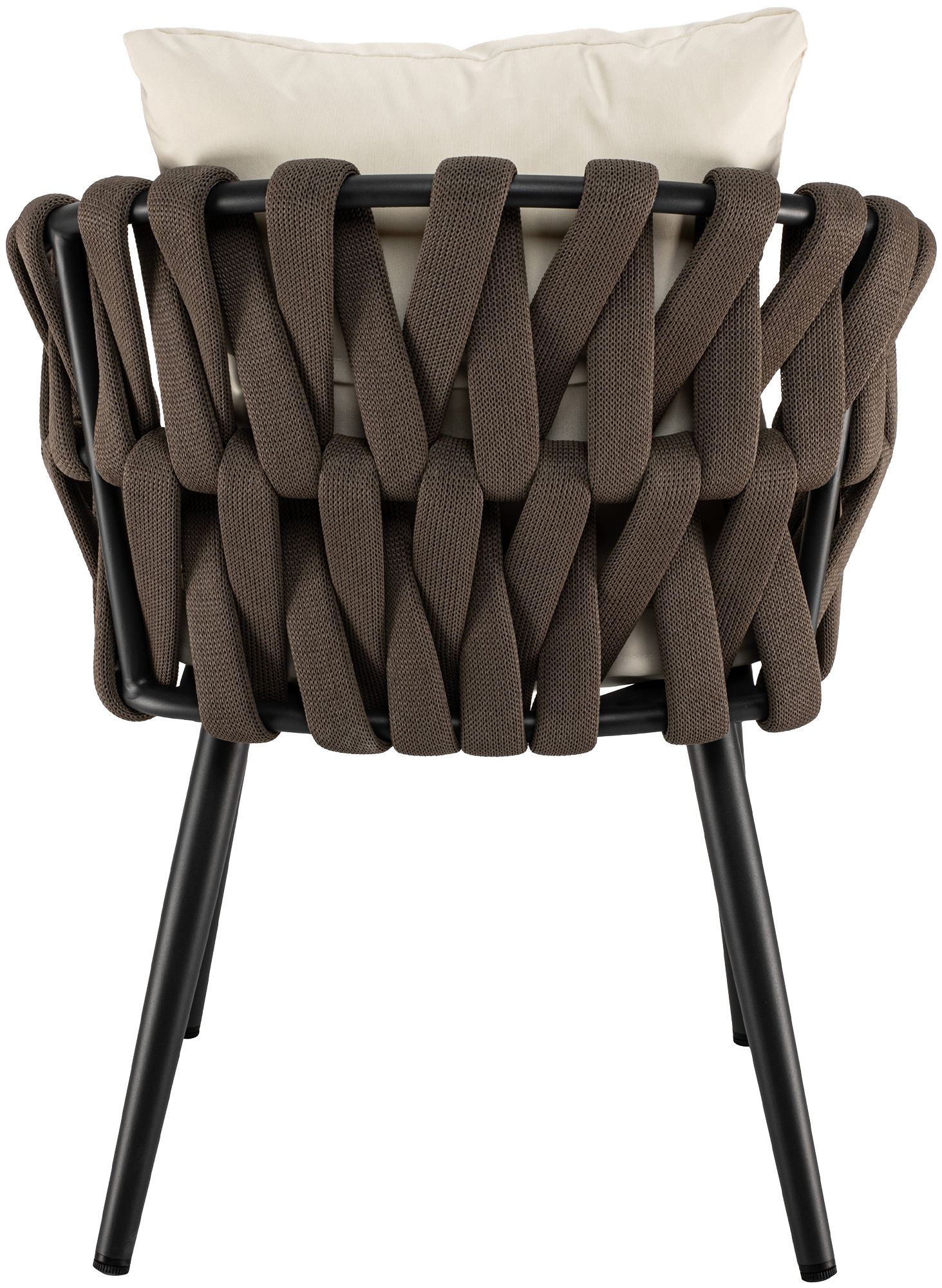 Gartensessel Naxos Taupe mit Sitzkissen creme