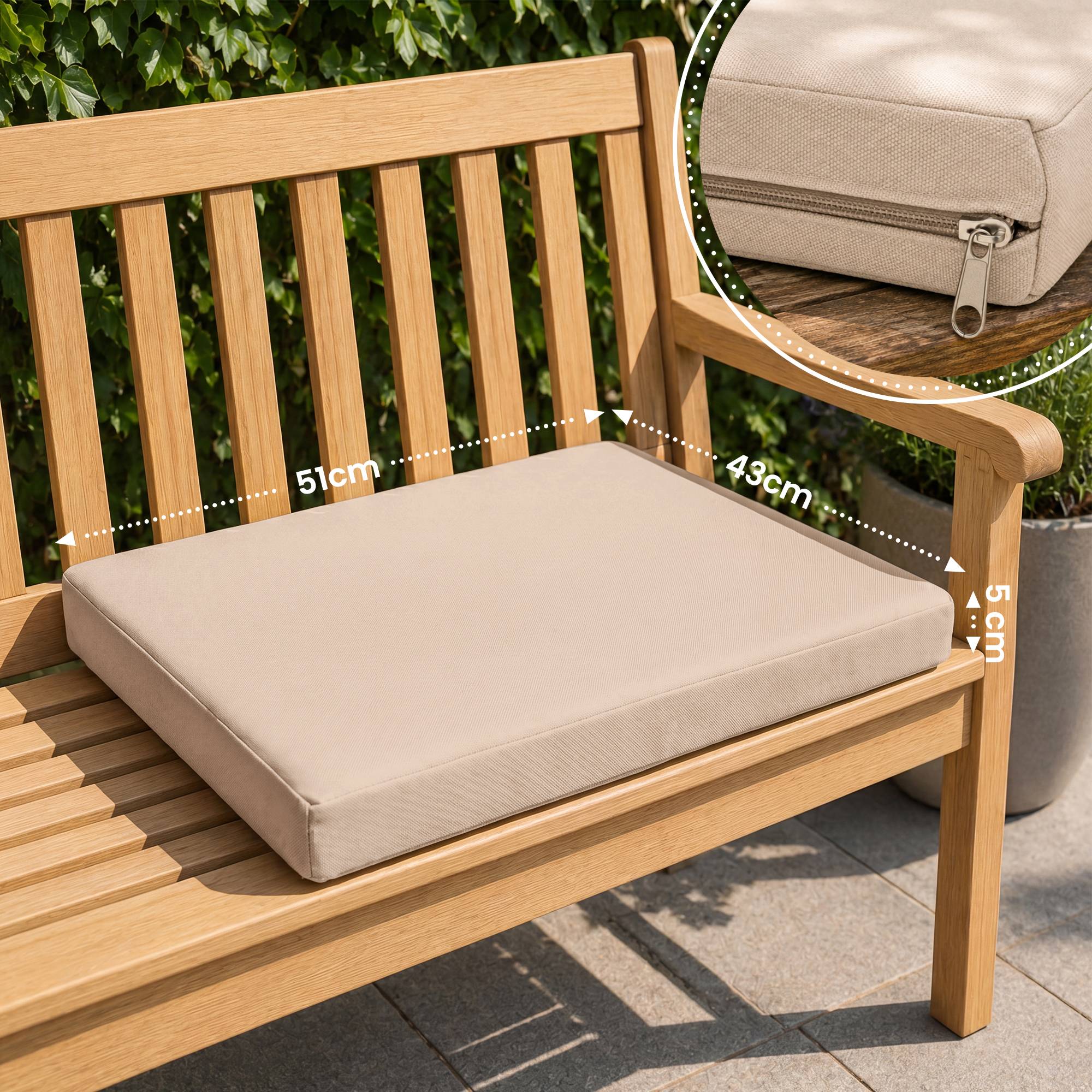 Sitzkissen für Gartenstuhl Lotta creme