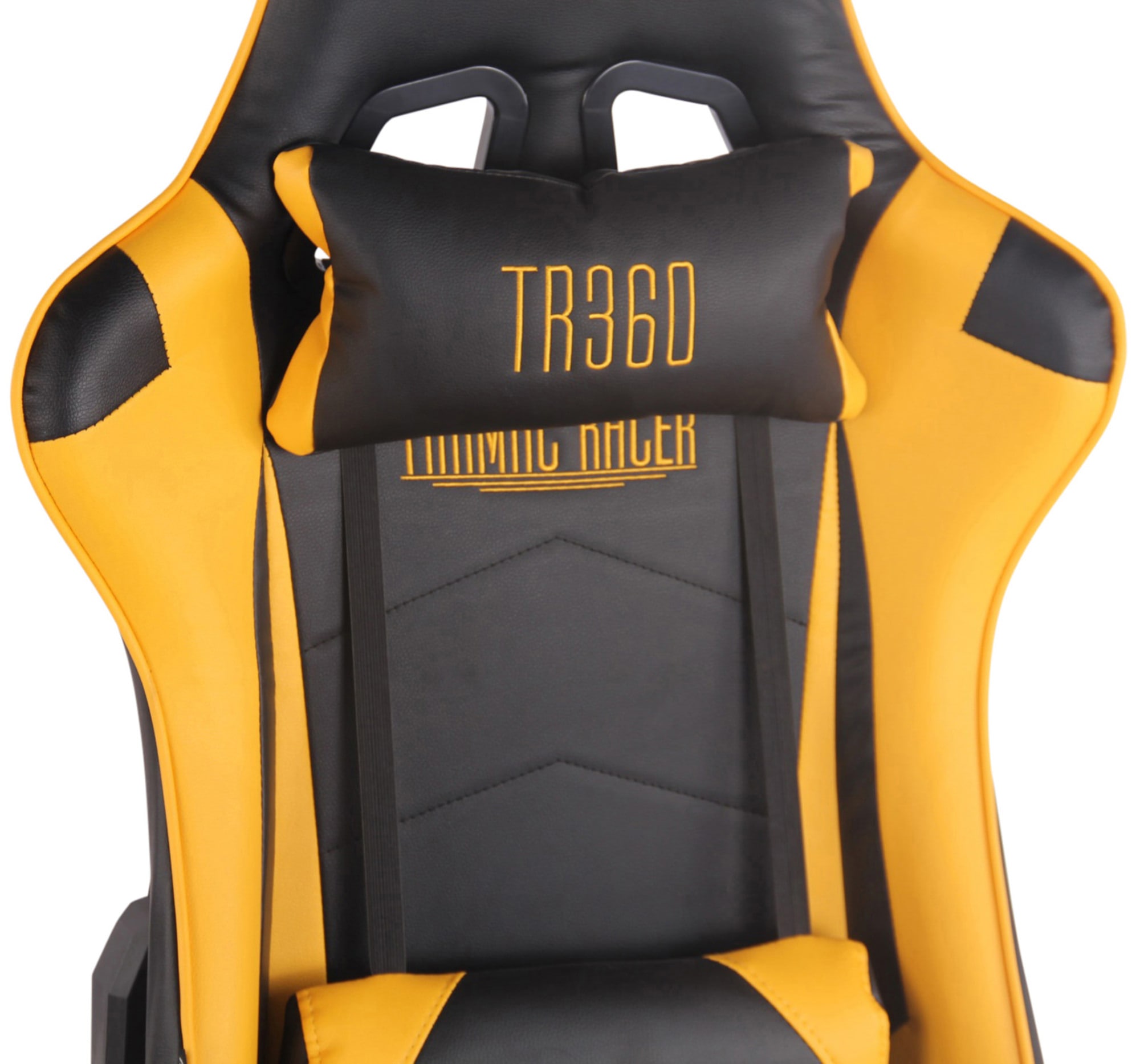 Gaming Bürostuhl Turbo XL mit Fußablage schwarz/gelb Kunstleder