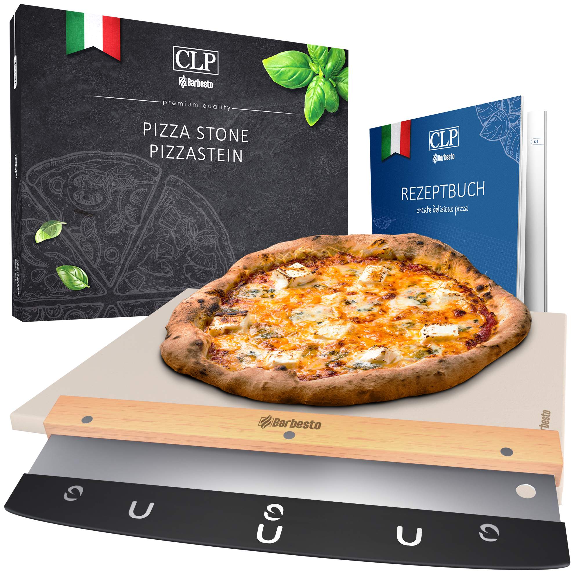 Pizzastein-Set Pizzastein+Schneider