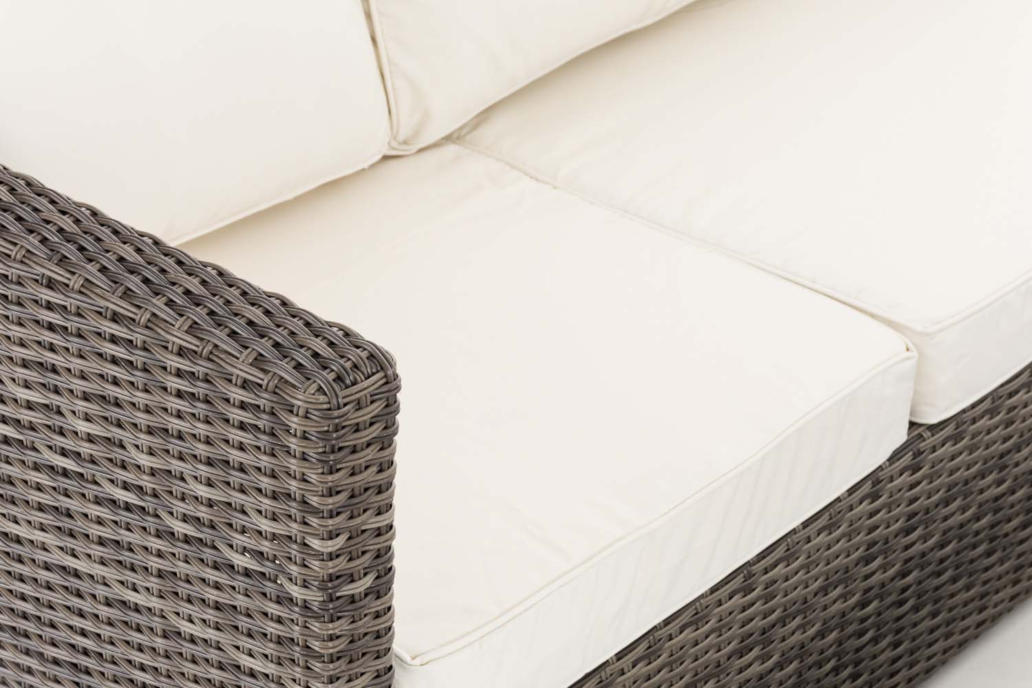 Polyrattan Gartengarnitur Liberi 5mm grau-meliert cremeweiß