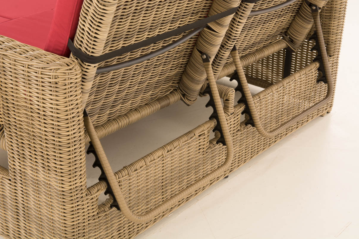 Polyrattan Sofa Ancona 5mm natura rubinrot