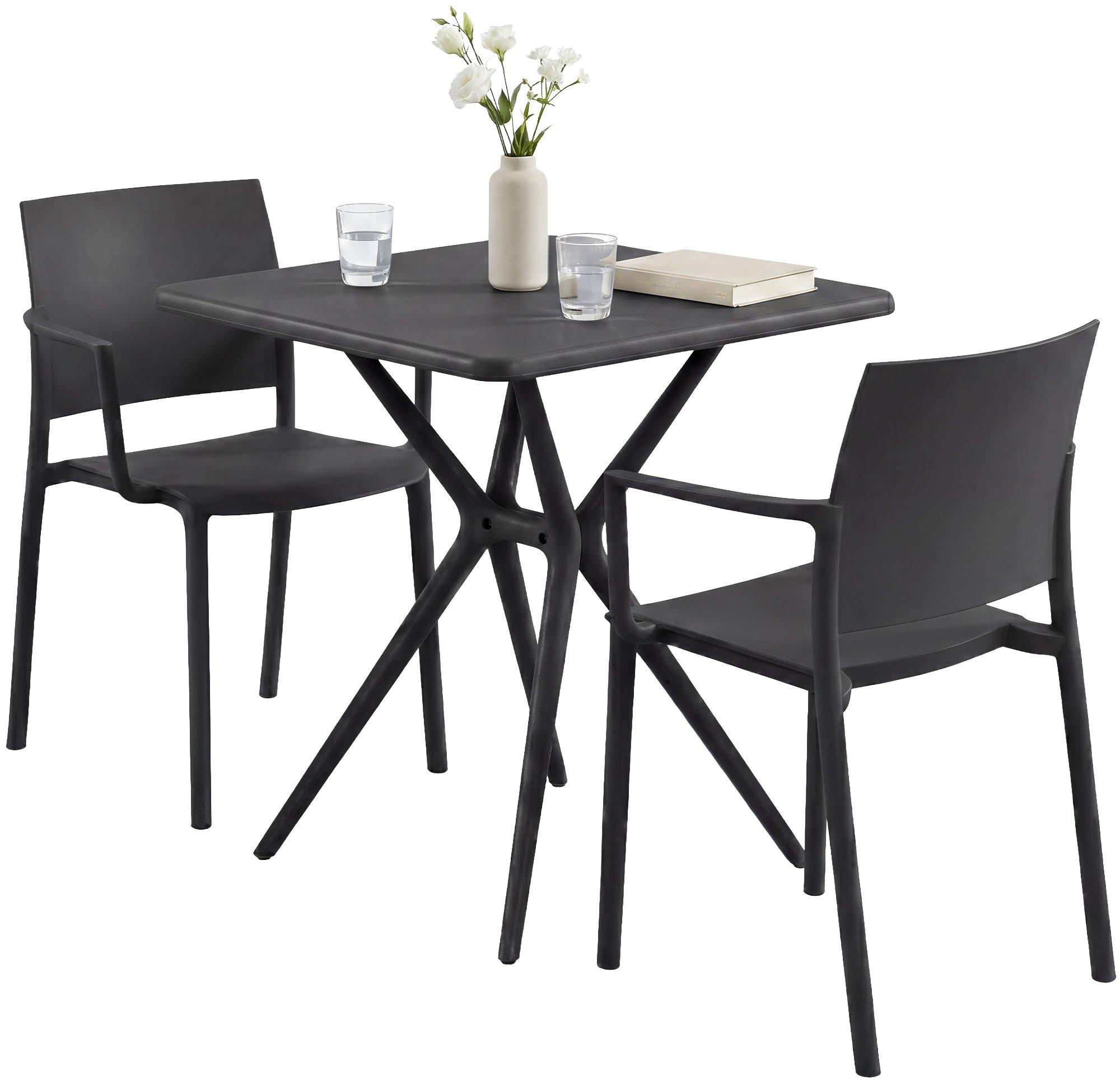 Gartenmöbel-Set Pula schwarz