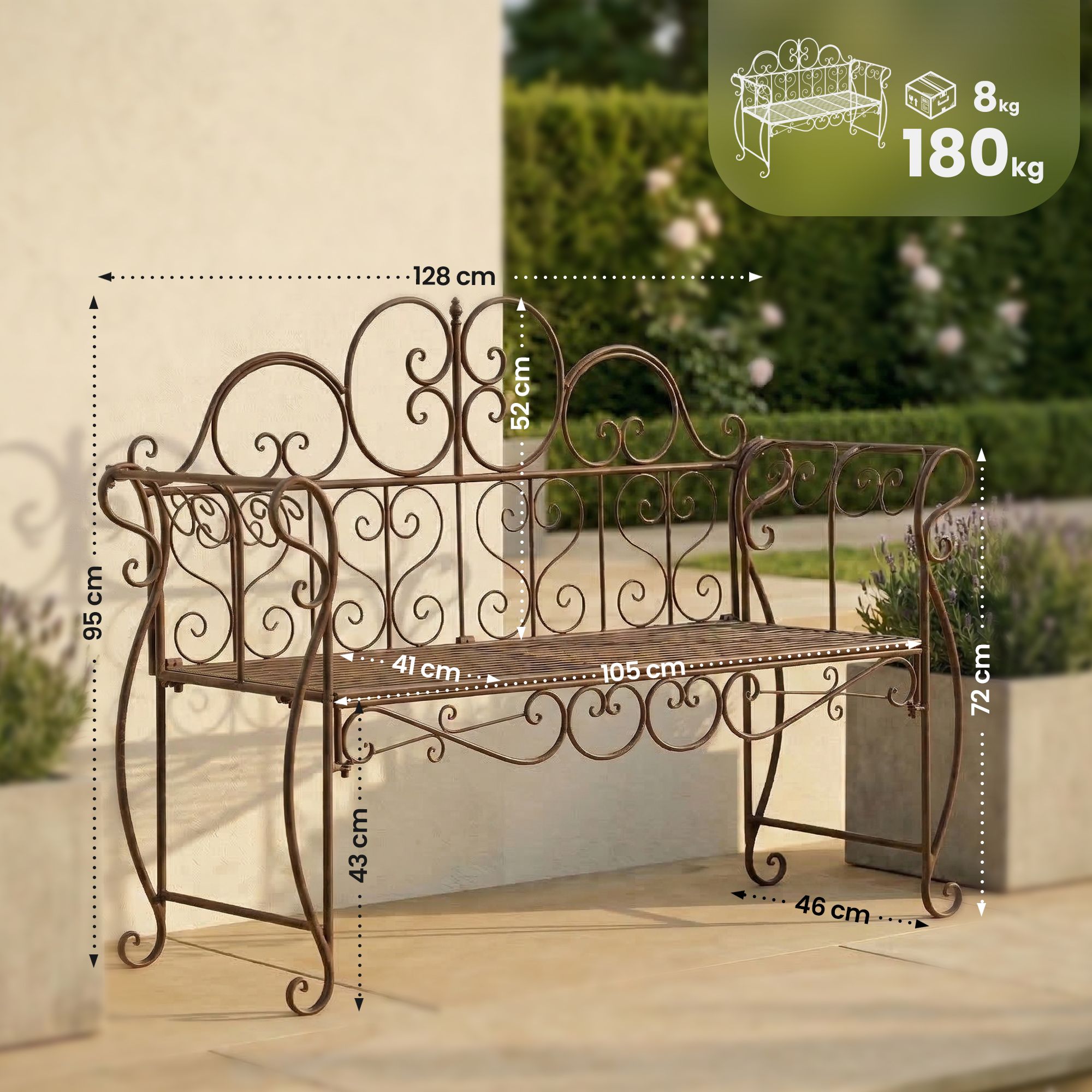Gartenbank Minna bronze