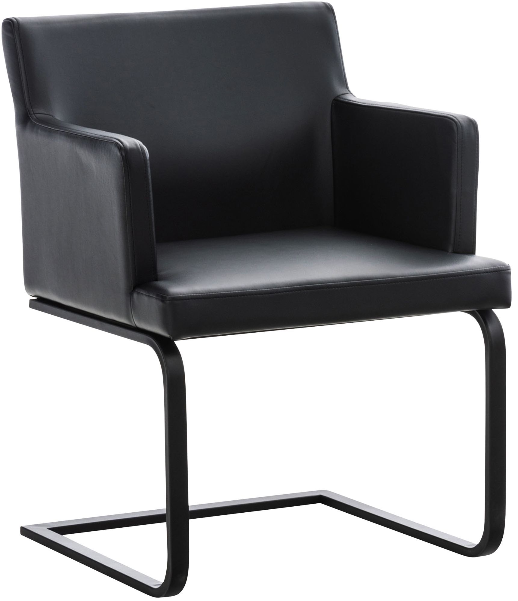 Esszimmerstuhl Zavor Kunstleder schwarz schwarz