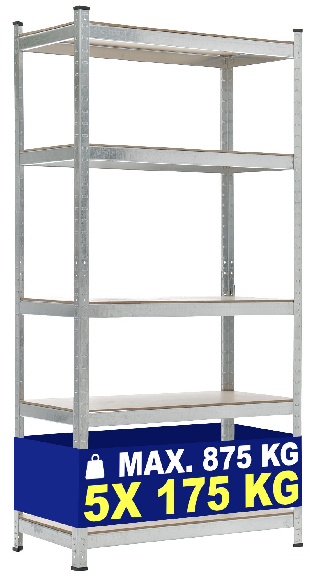 Lagerregal 90x40x180 cm silber 90x40x180 cm