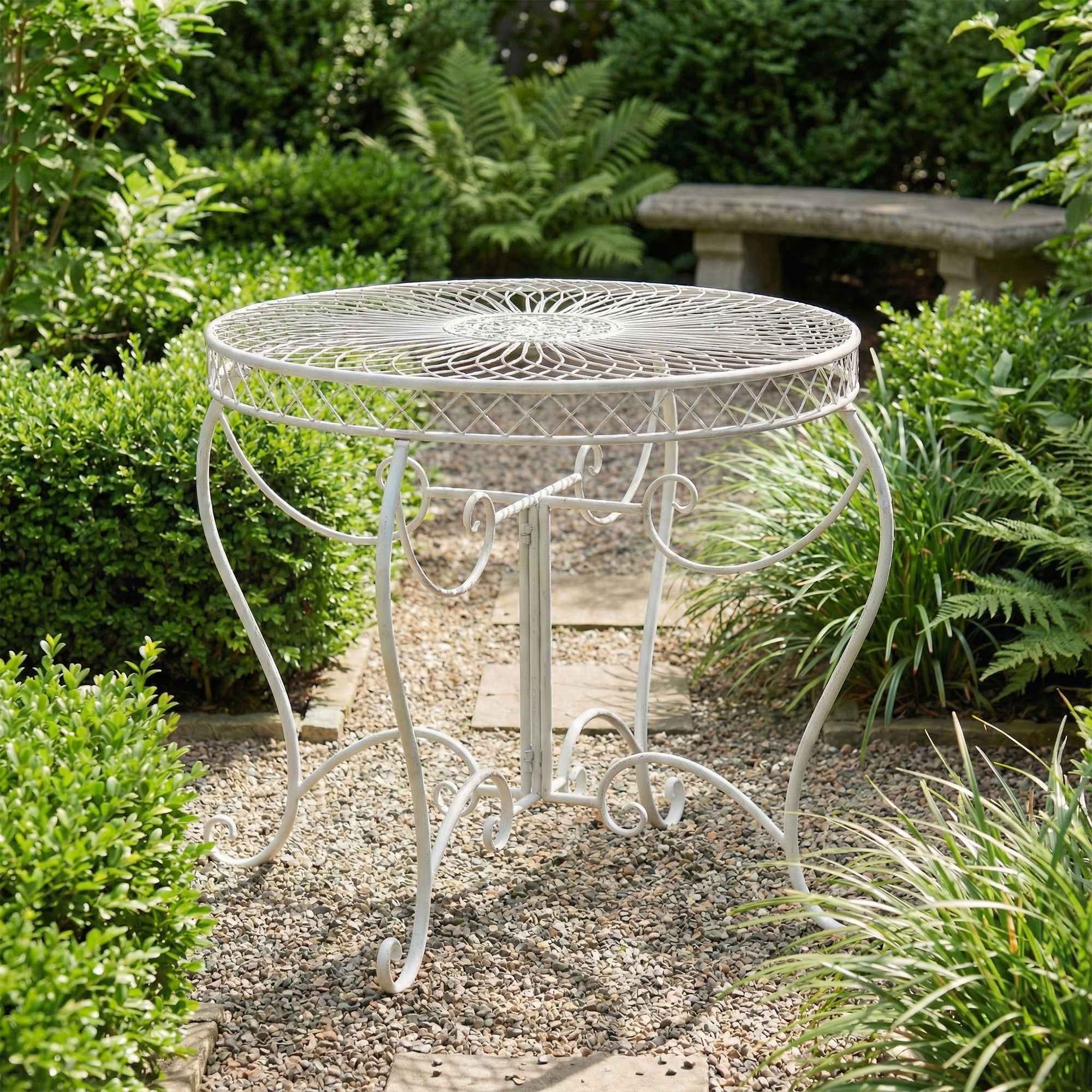 Gartentisch Sheela antik weiß