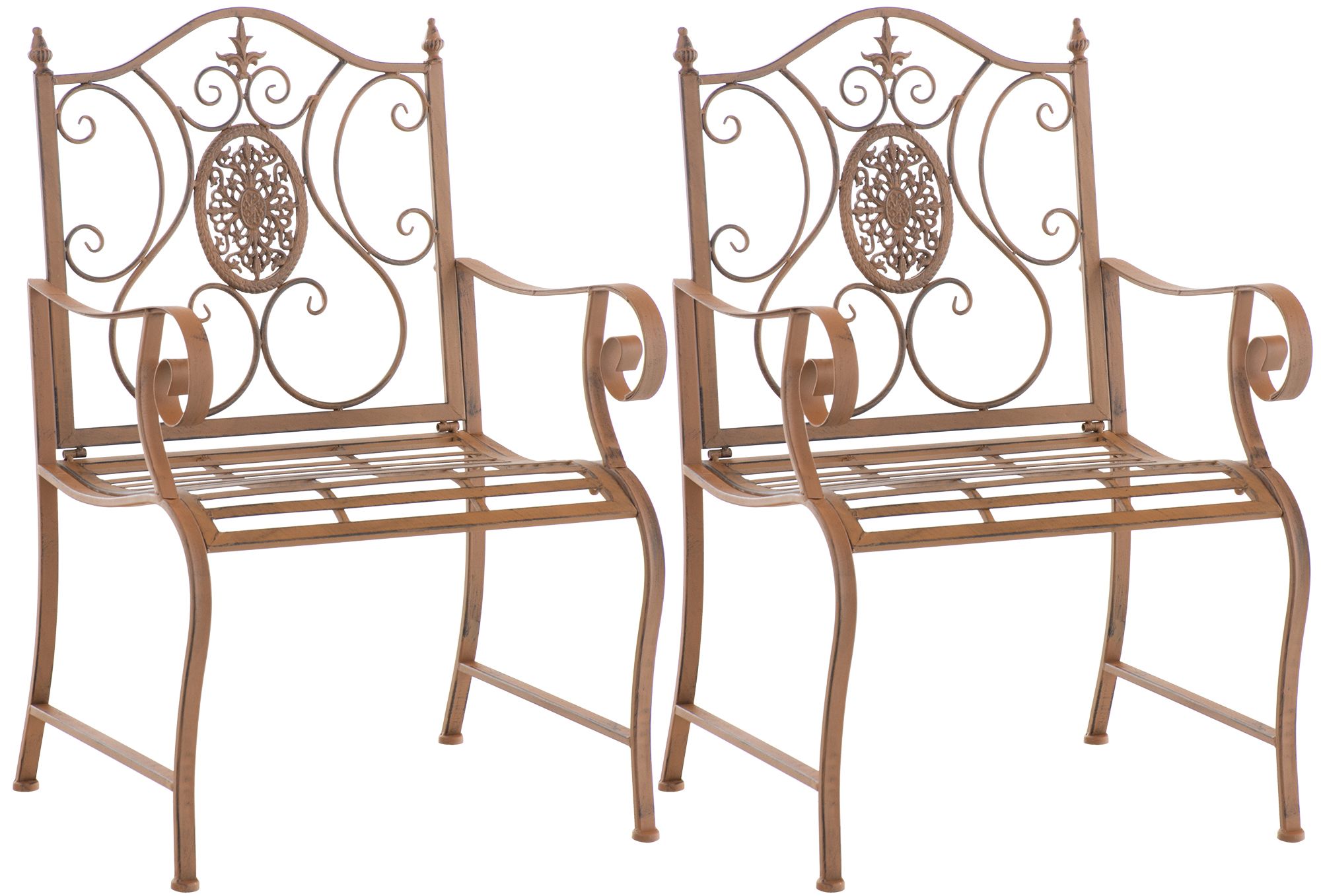 2er Set Gartenstühle Punjab antik braun