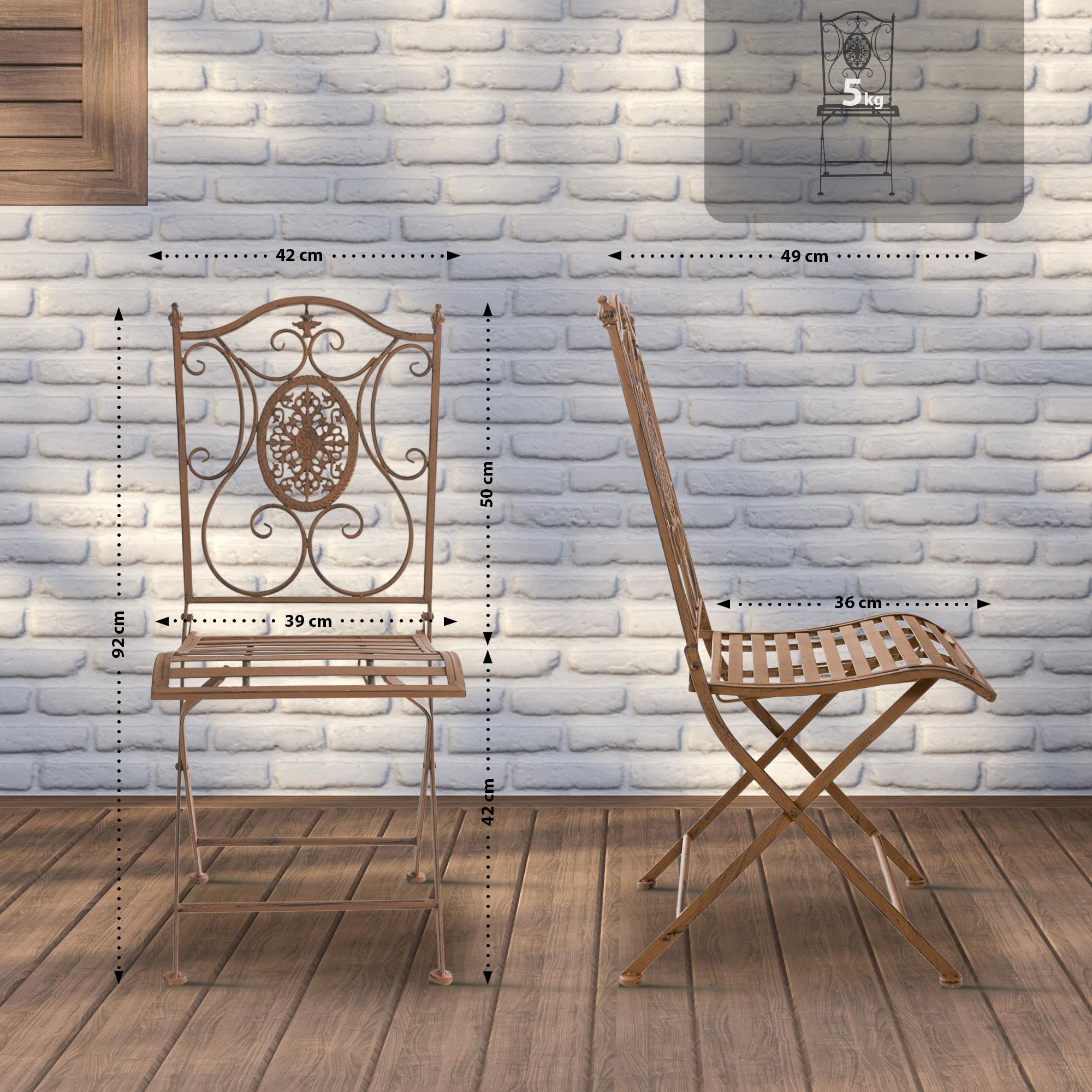 2er Set Klappstühle Sibell antik braun