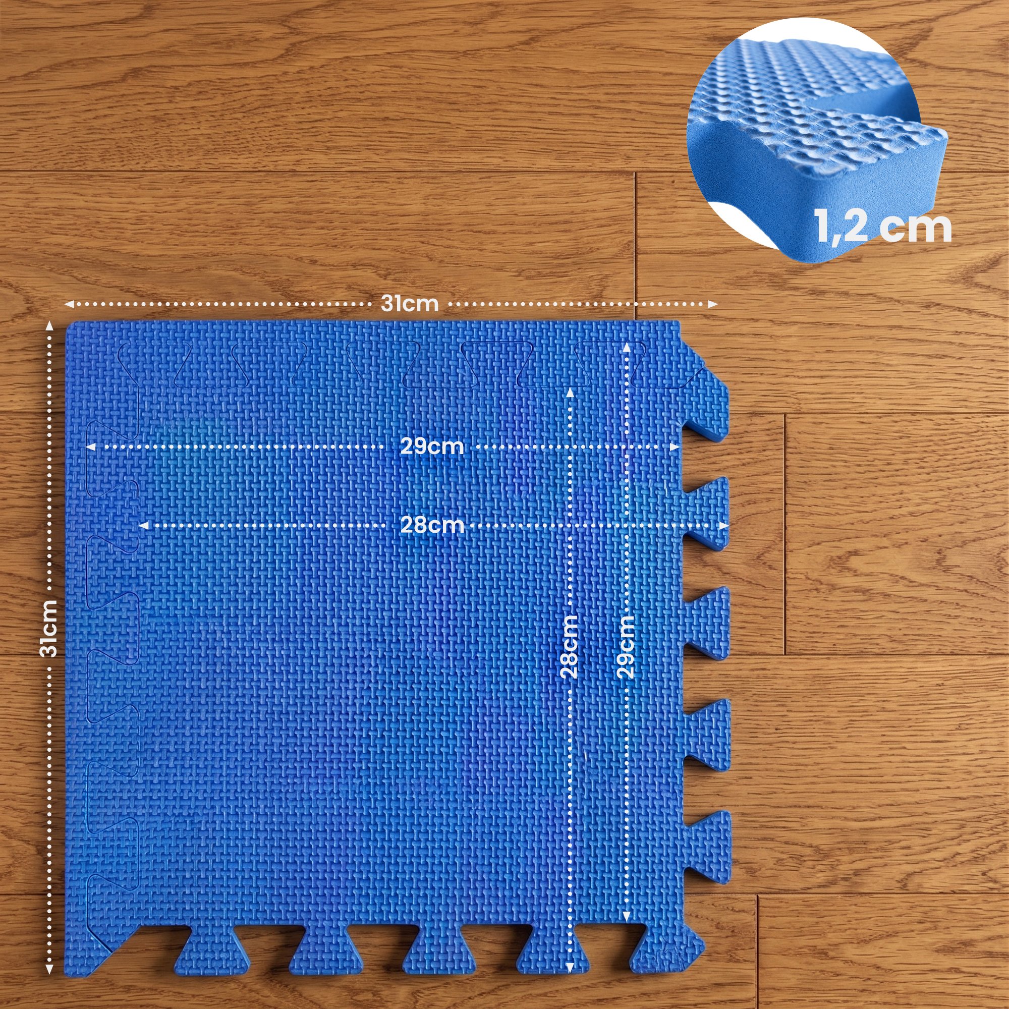 Bodenschutzmatte 31x31 cm Set blau 36er-Set