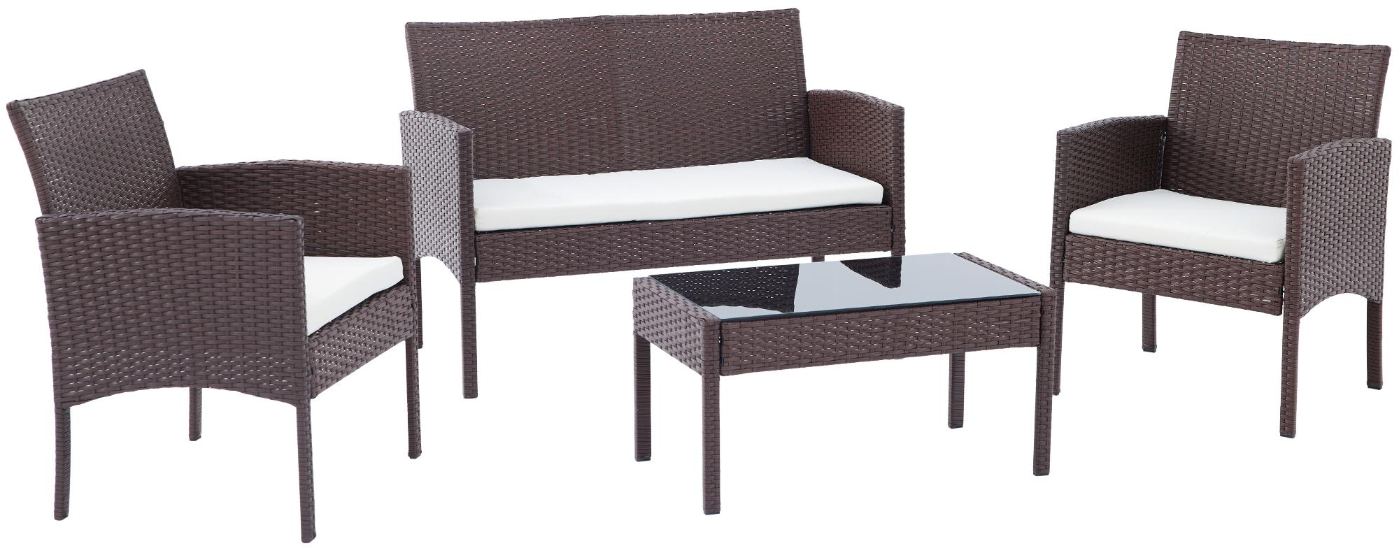 Polyrattan Sitzgruppe Ramunda braun