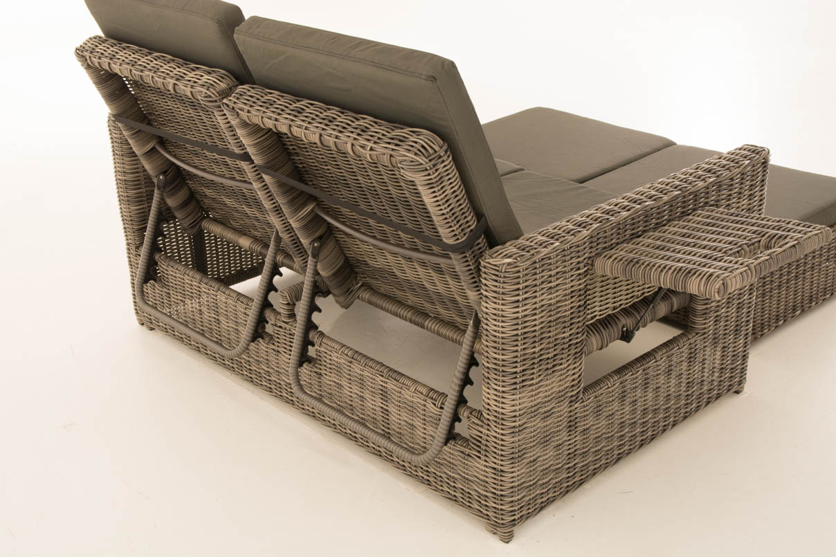 Polyrattan Sofa Ancona 5mm grau-meliert anthrazit