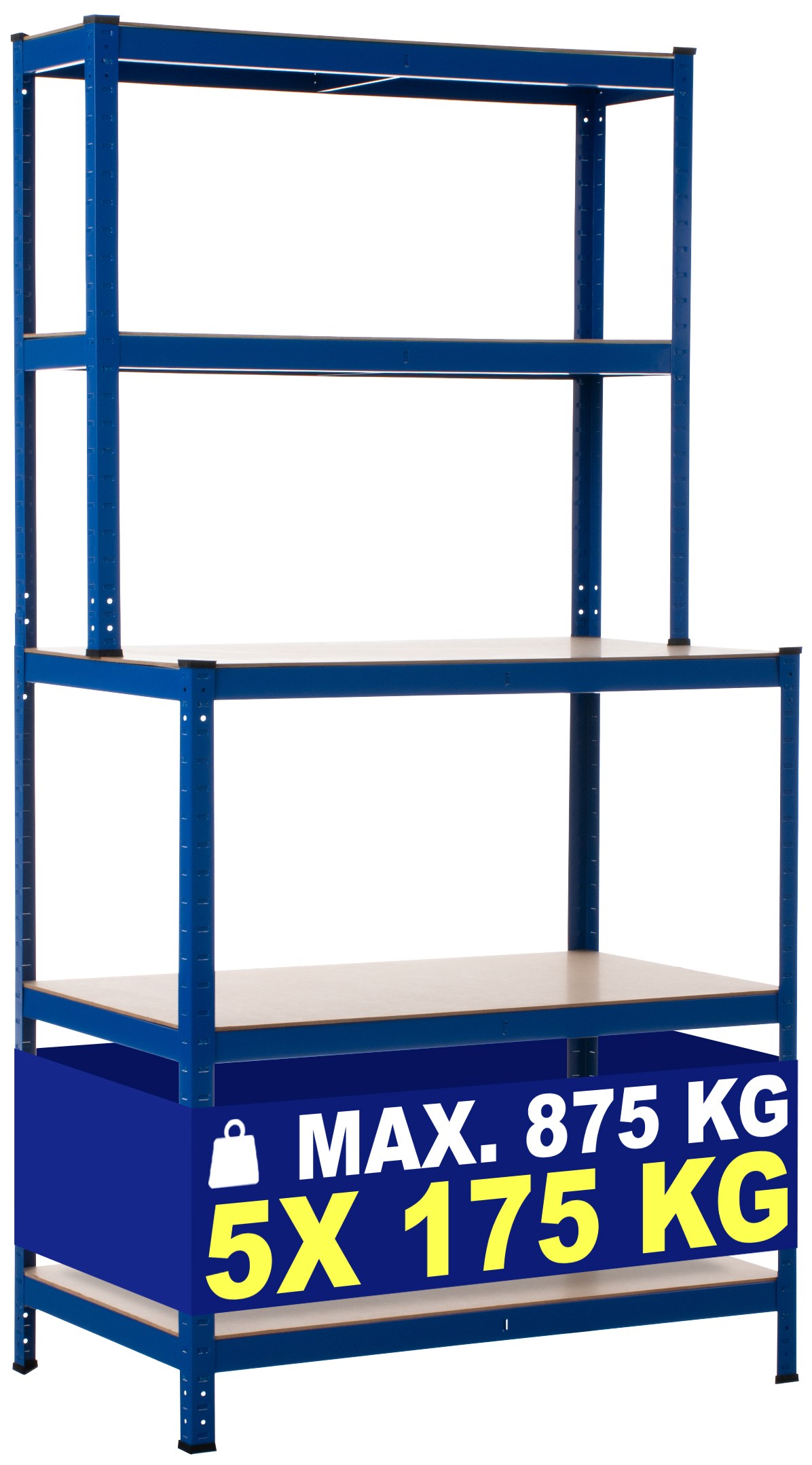 Steckregal mit Werkbank blau