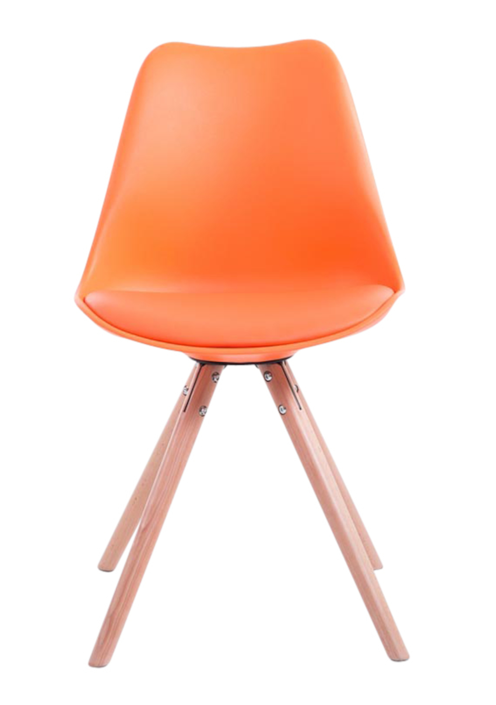 4er Set Stühle Toulouse Kunstleder Rund orange natura