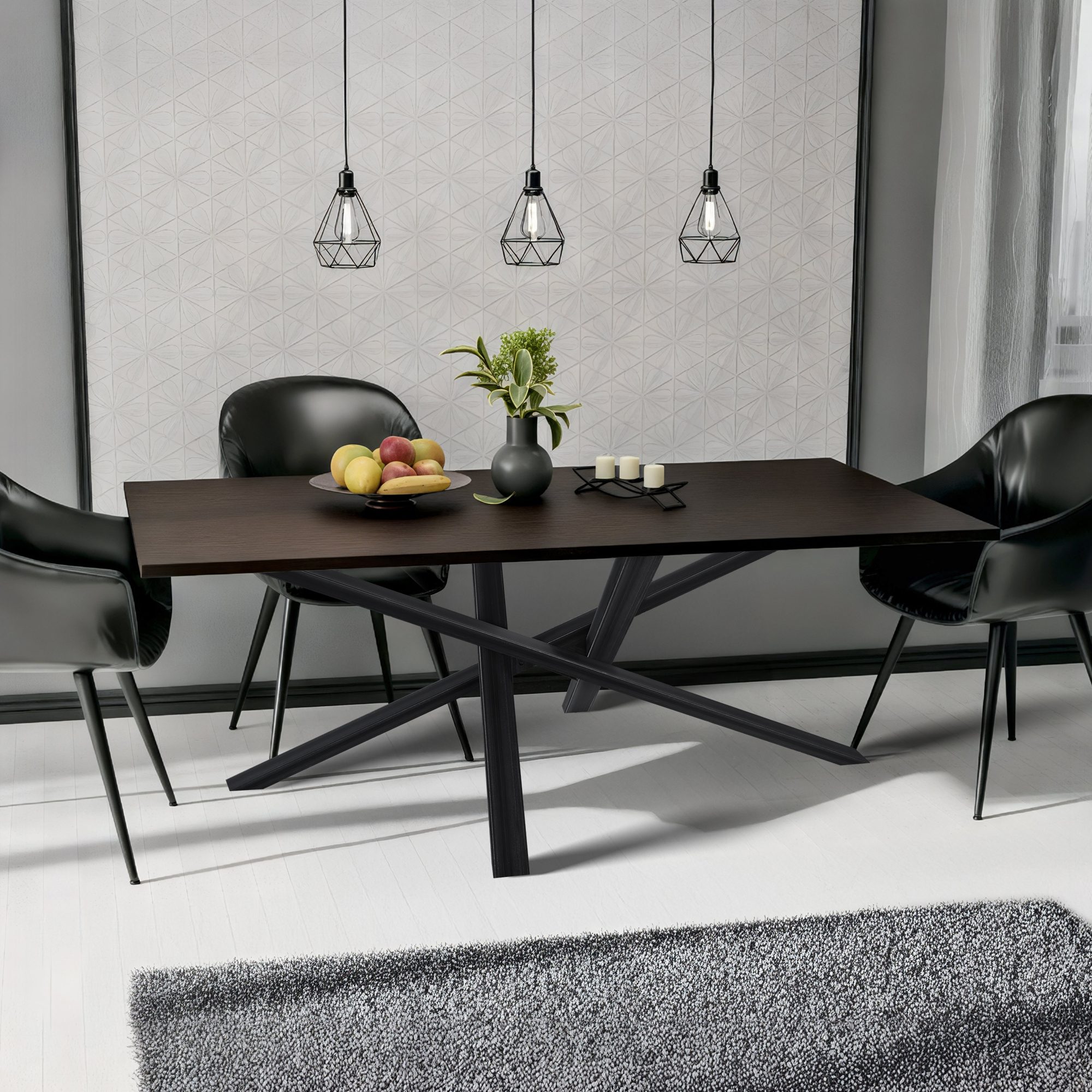 Tischbeine Finney antik schwarz 180x80x72 cm
