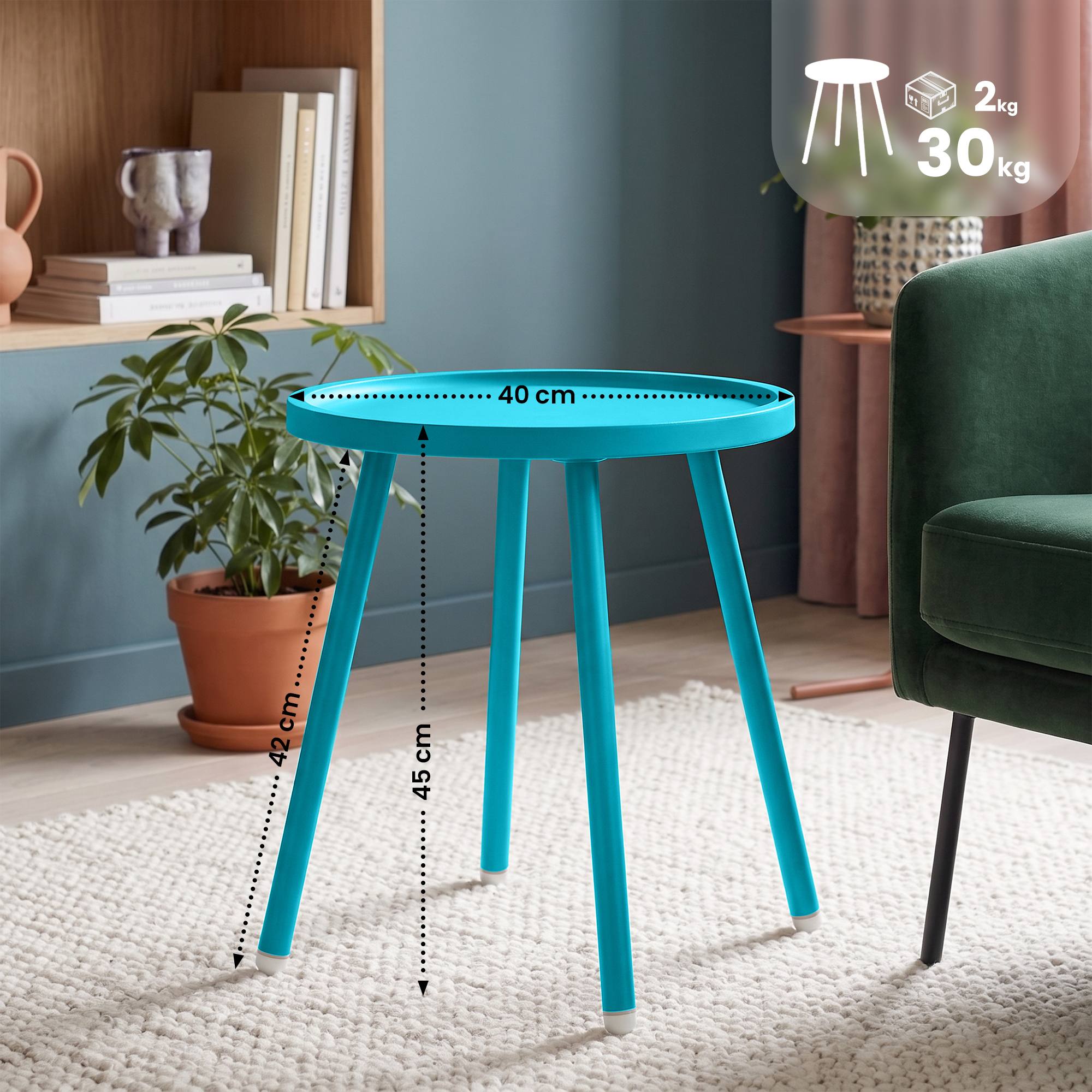 Beistelltisch Busan Ø 40 cm blau