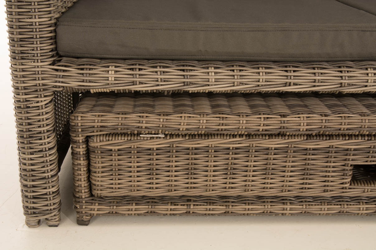 Polyrattan Sofa Ancona 5mm grau-meliert anthrazit