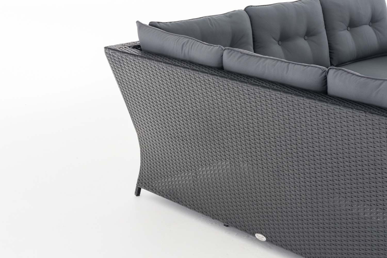 Polyrattan Gartengarnitur Sierra schwarz eisengrau