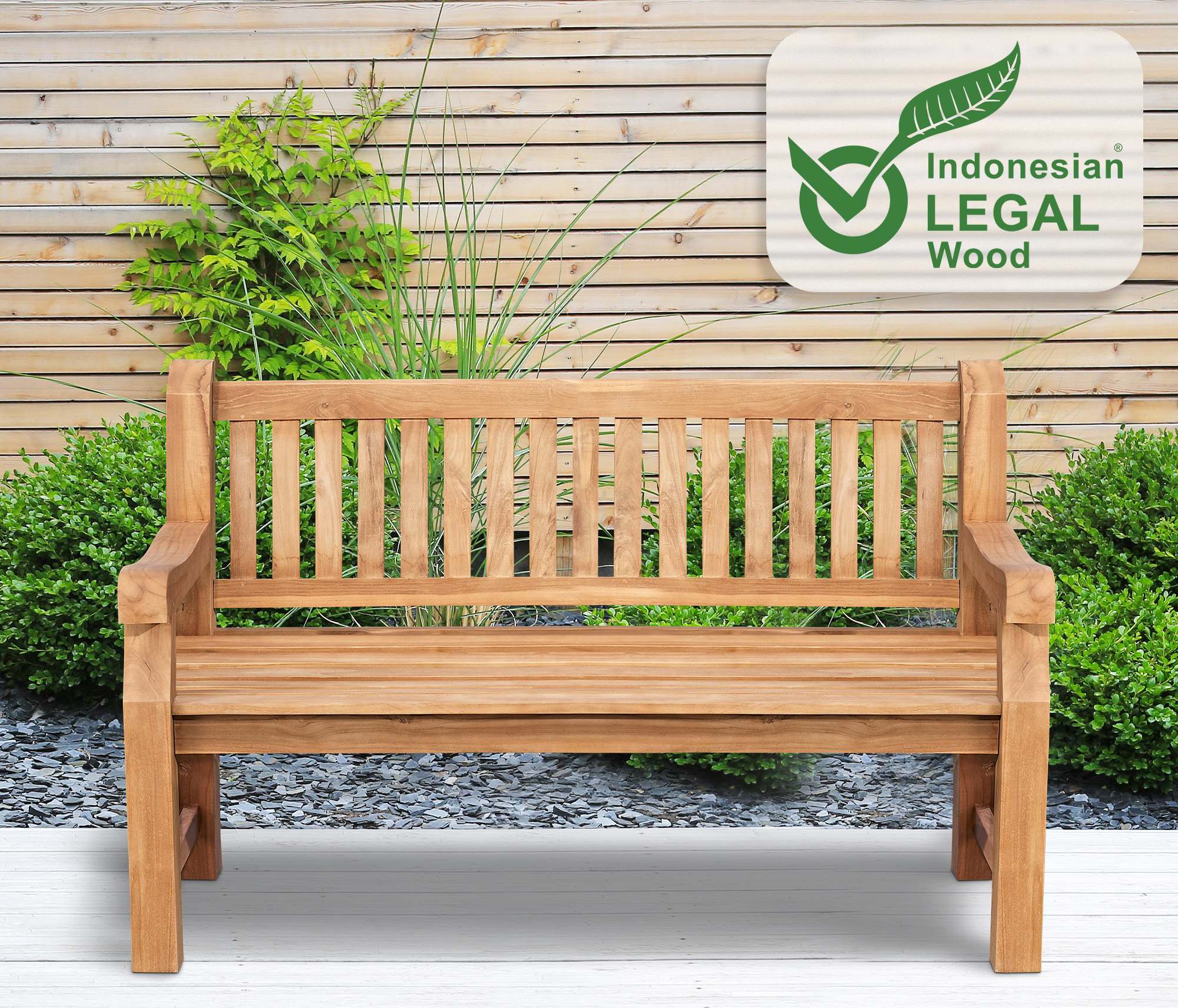 Teakbank Jackson V2 teak 150 cm