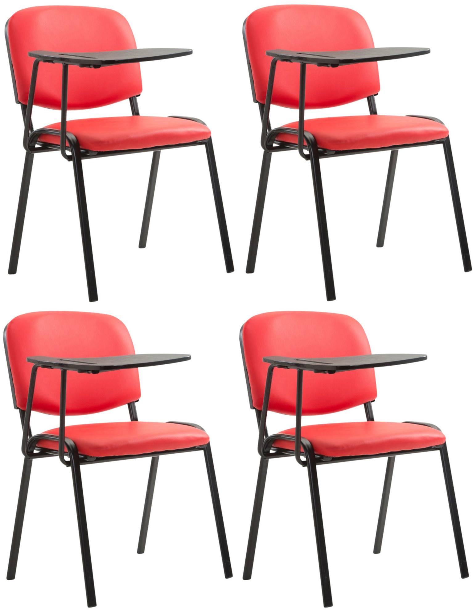 4er Set Stühle Ken mit Klapptisch Kunstleder rot