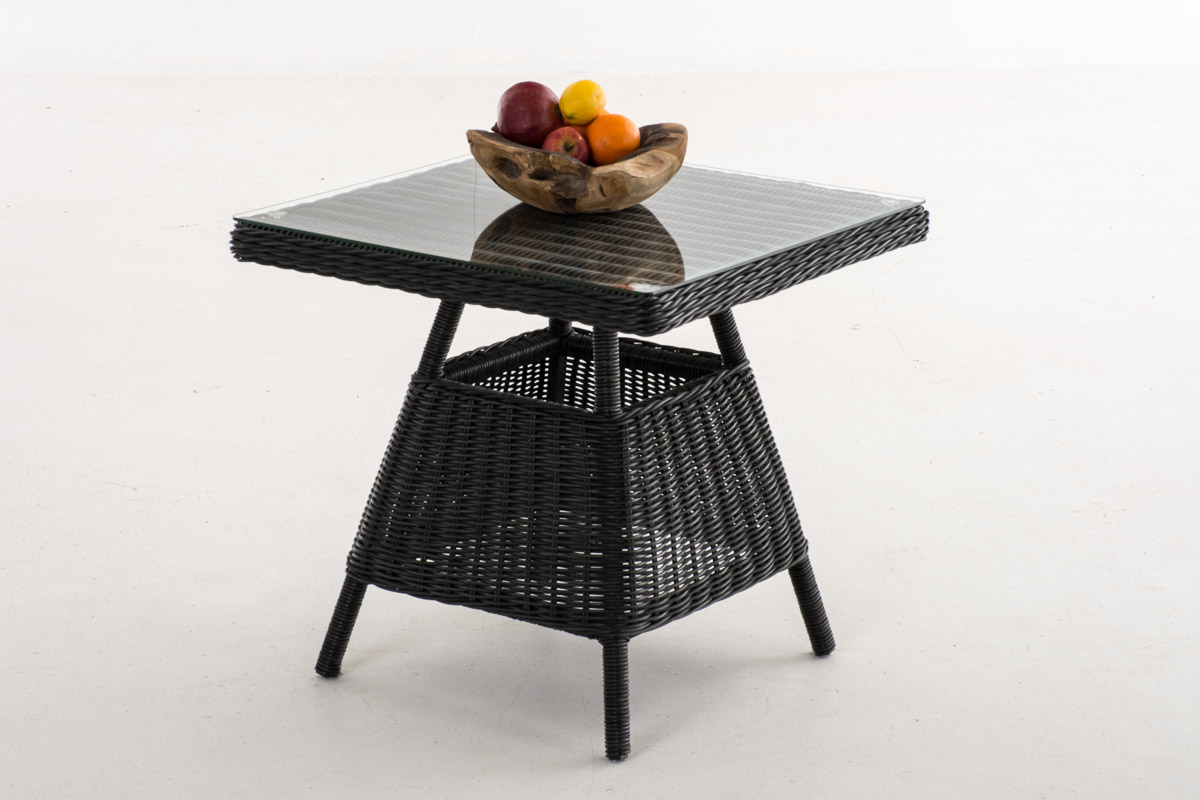 Polyrattan Tisch Santa Lucia 70 x 70 cm schwarz