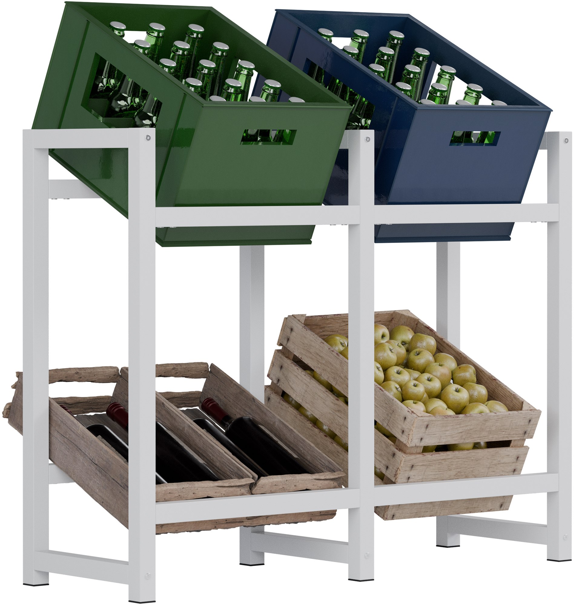 Getränkekistenständer Stack weiß 75x91x31 cm