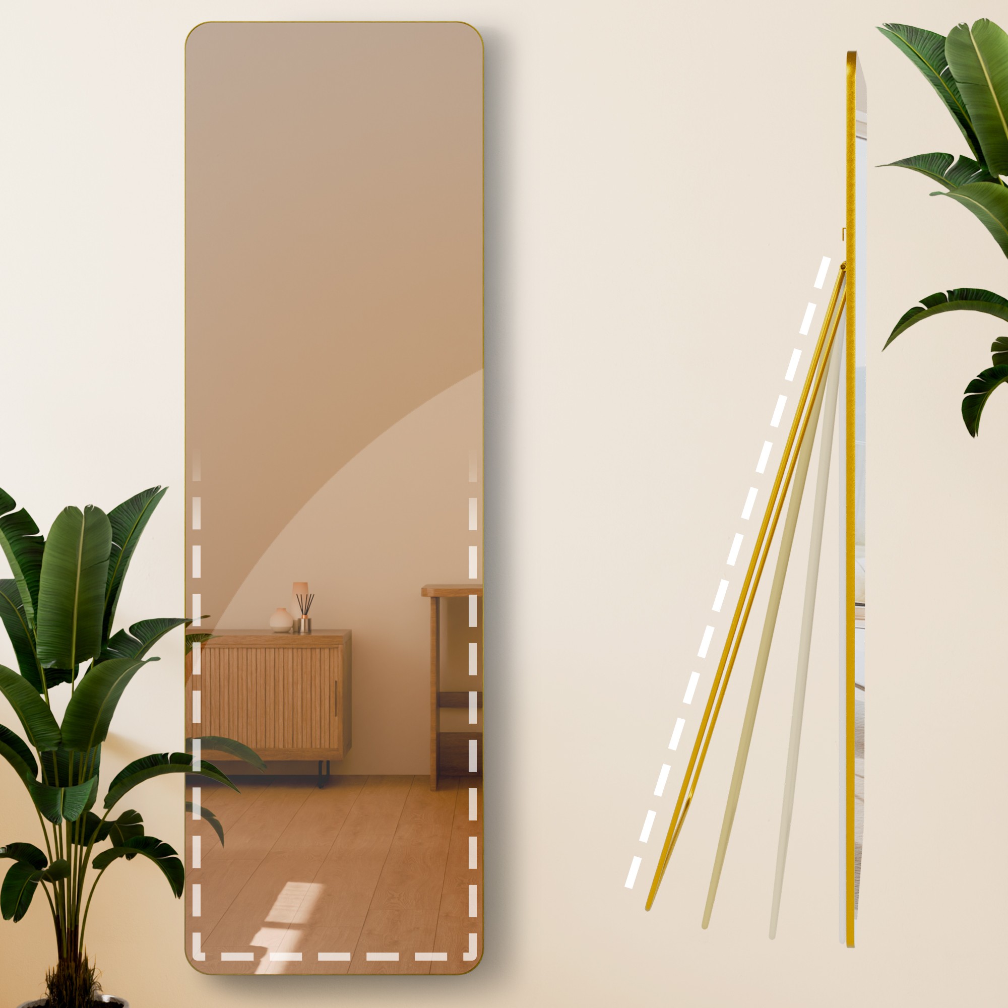 Spiegel Gurnee gold glanz 160x50 cm