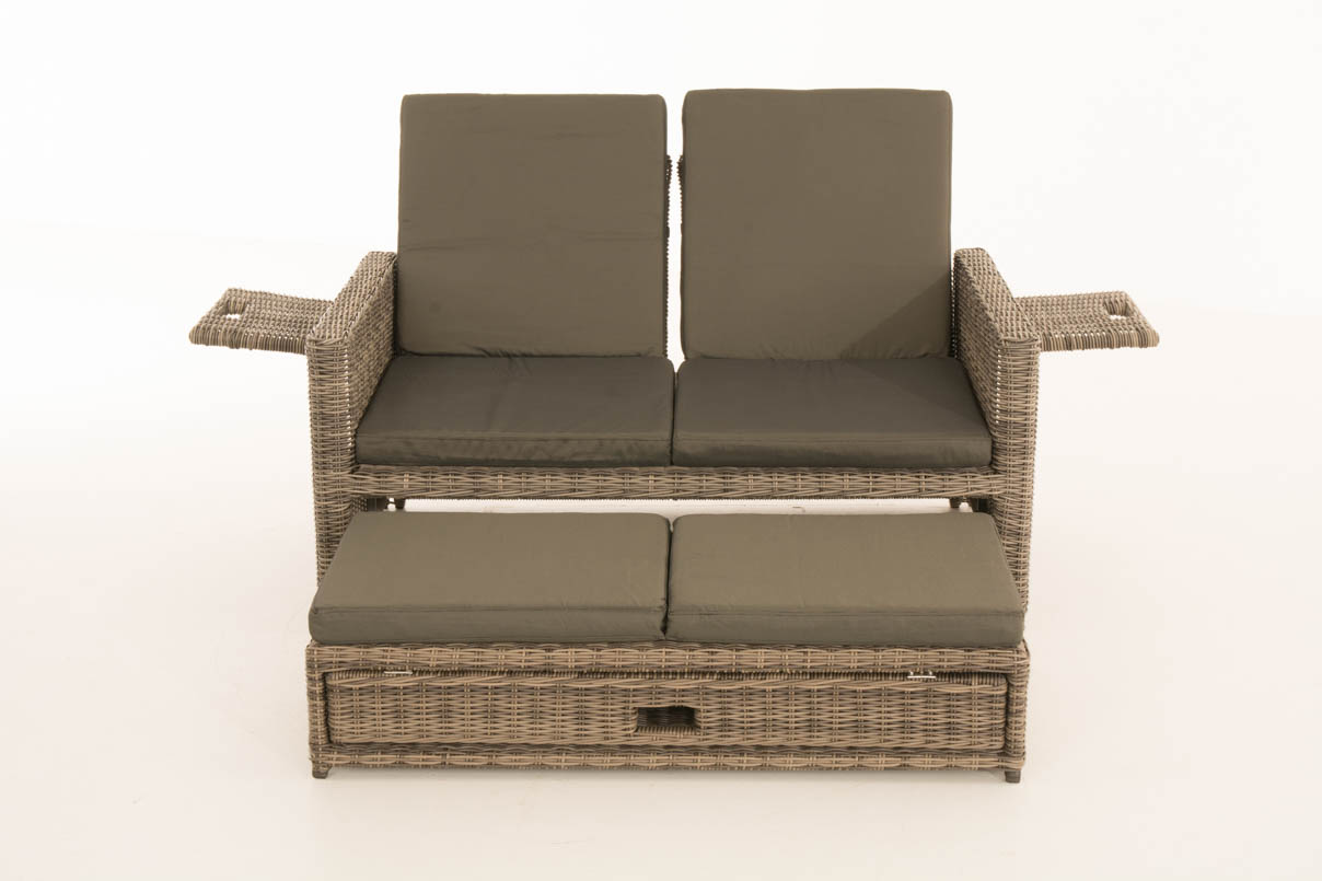 Polyrattan Sofa Ancona 5mm grau-meliert anthrazit