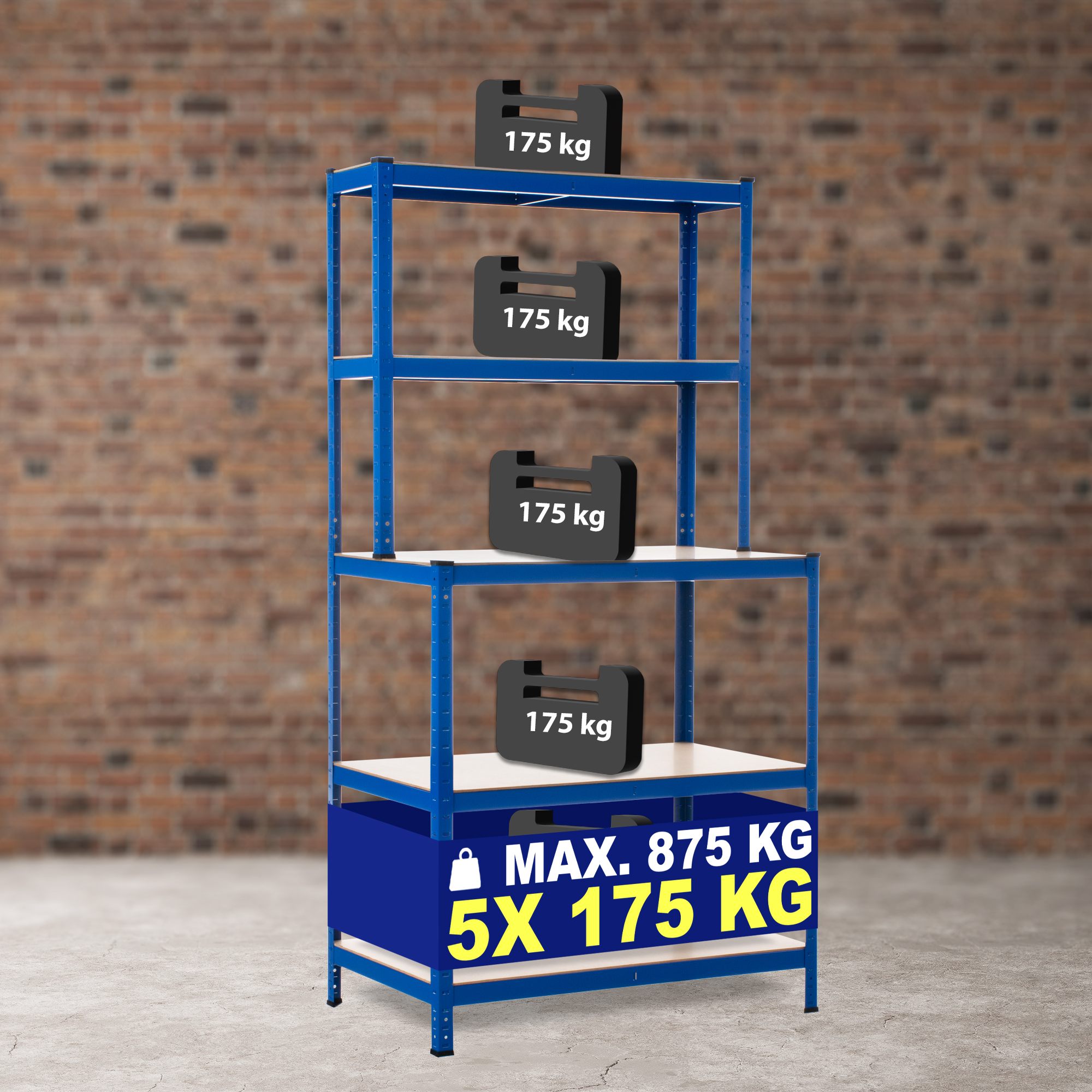 Steckregal mit Werkbank blau